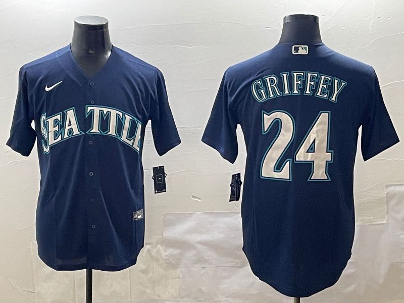 Men Seattle Mariners 24 Griffey Blue Game 2025 Nike MLB Jersey style 1